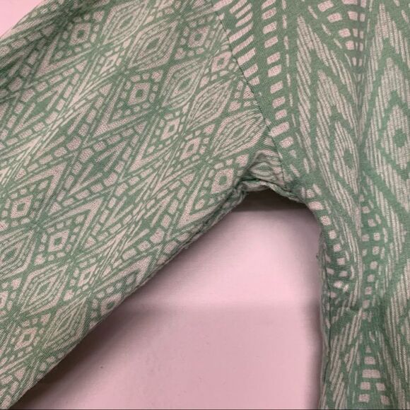 Prana mint green soft stretchy knit long sleeve top geometric pattern L - Picture 6 of 12